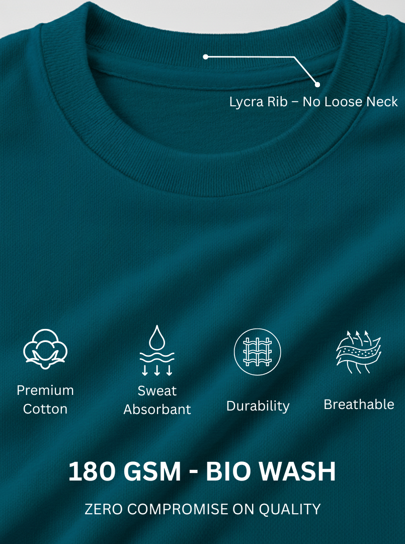 The Good Life - Petrol Blue Unisex Printed T-Shirt
