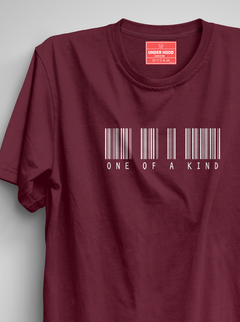 One of a Kind - Maroon Unisex Printed T-Shirt
