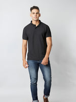 Load image into Gallery viewer, Black Polo T-shirt