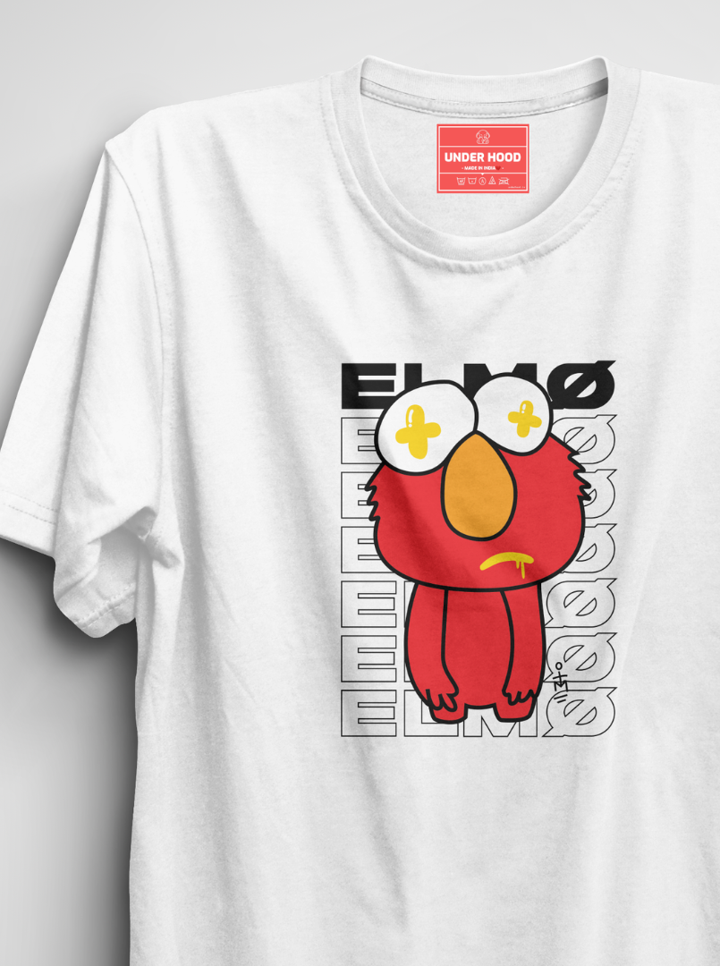 ELMO - White Unisex Printed T-Shirt