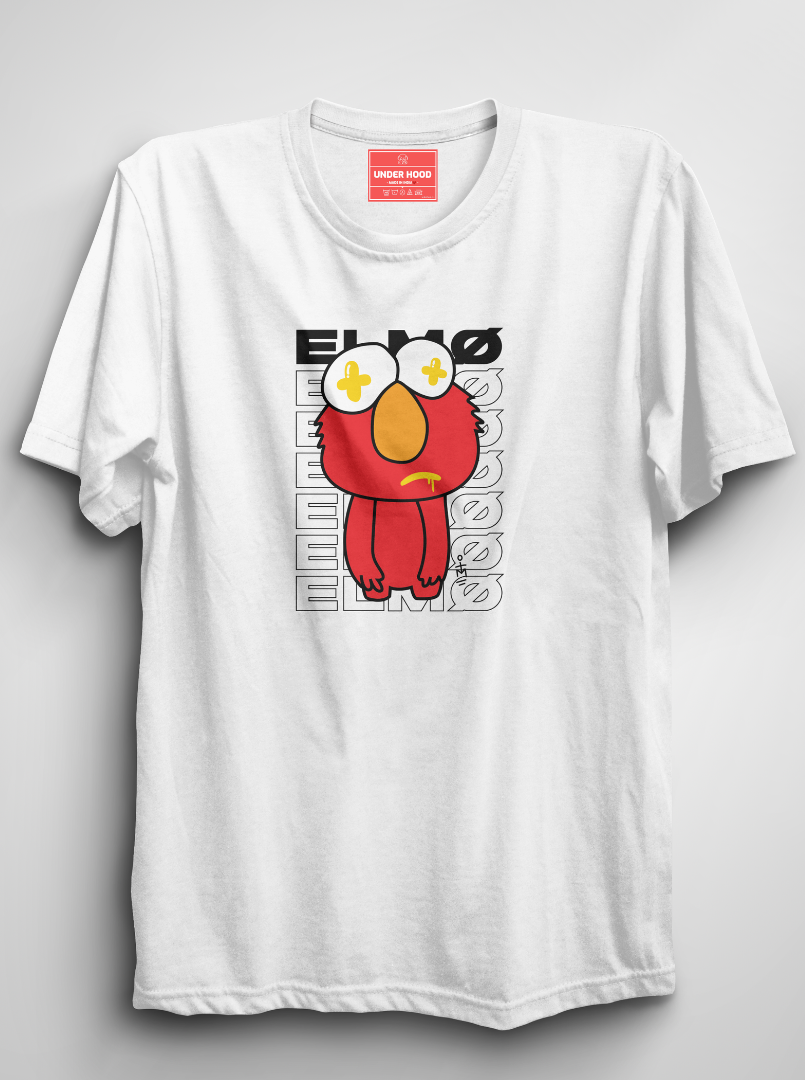 ELMO - White Unisex Printed T-Shirt