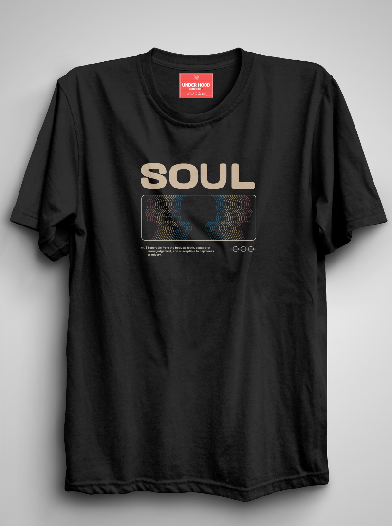 Soul - Black Unisex Printed T-Shirt