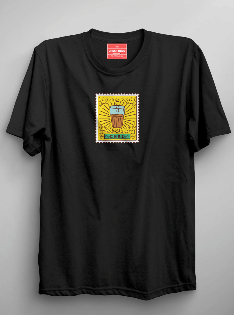 Chai Stamp - Black Unisex Printed T-Shirt