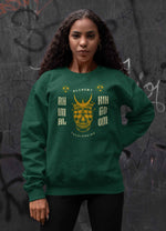 Load image into Gallery viewer, Woman wearing a Animal Kingdom - Bottle Green Unisex Printed Sweatshirt