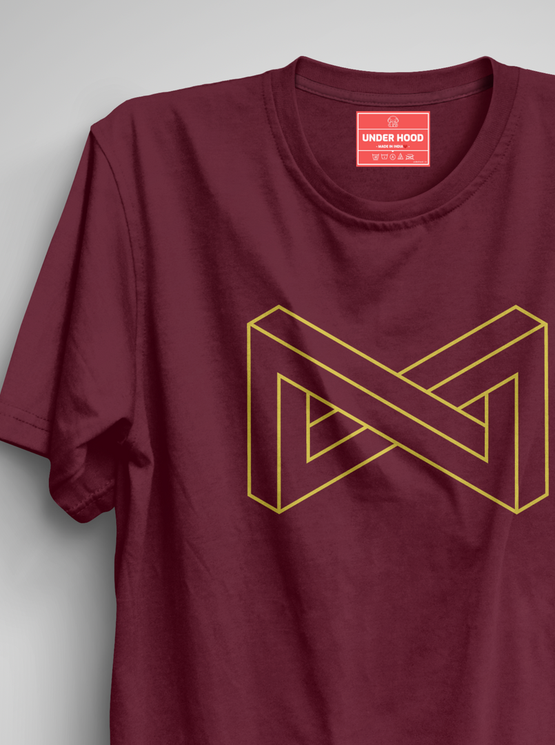 Maze - Maroon Unisex Printed T-Shirt