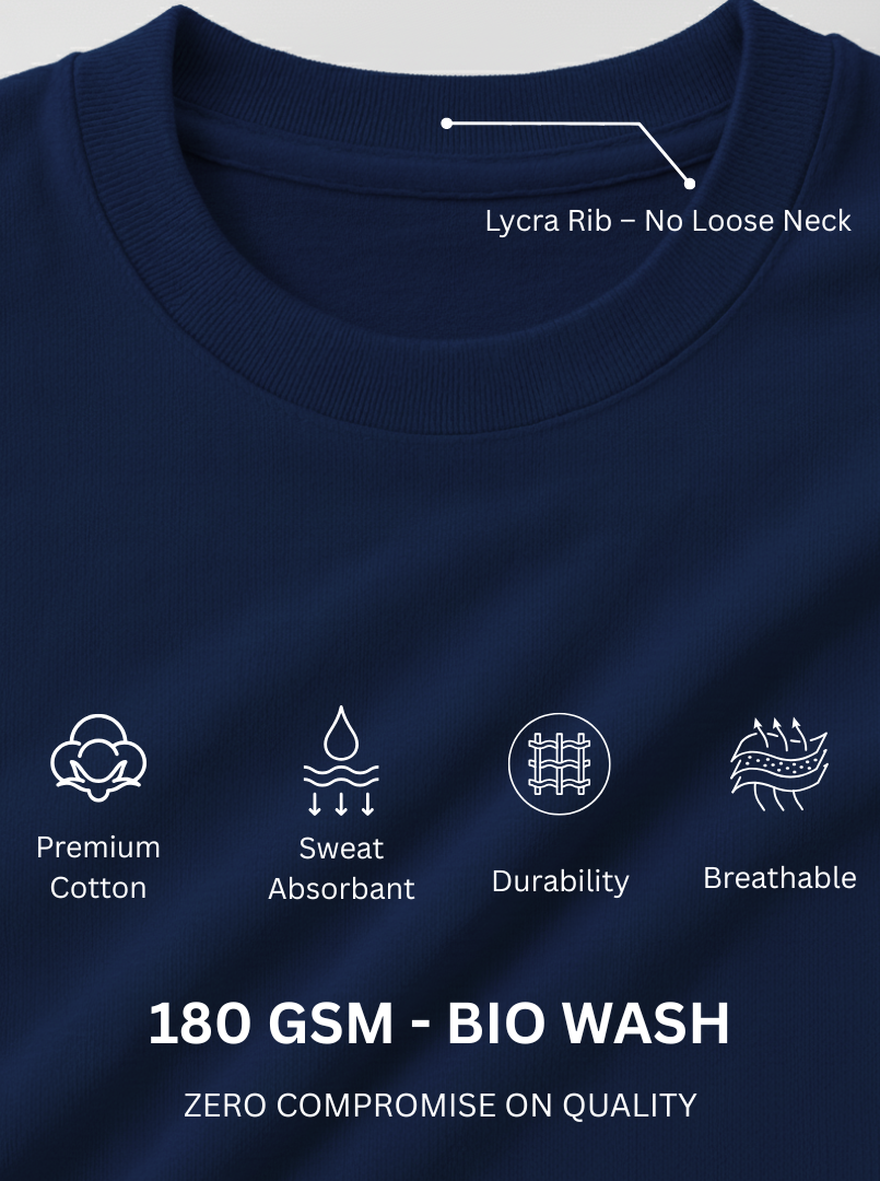 Be Kind - Navy Blue Unisex Printed T-Shirt