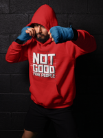 Load image into Gallery viewer, Man wearing a Not Good for People  – Red Unisex Printed Hoodie