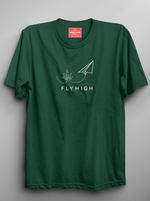 Load image into Gallery viewer, Fly High - Bottle Green Unisex Printed T-Shirt