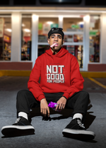 Load image into Gallery viewer, Man wearing a Not Good for People  – Red Unisex Printed Hoodie
