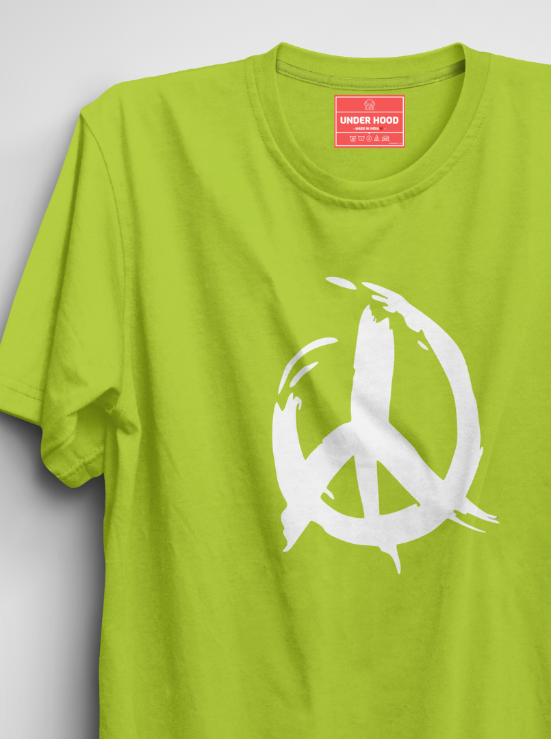 Peace - Neon Lime Unisex Printed T-Shirt