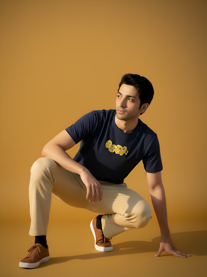 Smileys - Navy Blue Unisex Printed T-Shirt