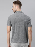 Load image into Gallery viewer, Black Melange Polo T-shirt