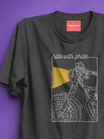 Load image into Gallery viewer, Ride With Pride - Steel Grey Unisex Printed T-Shirt
