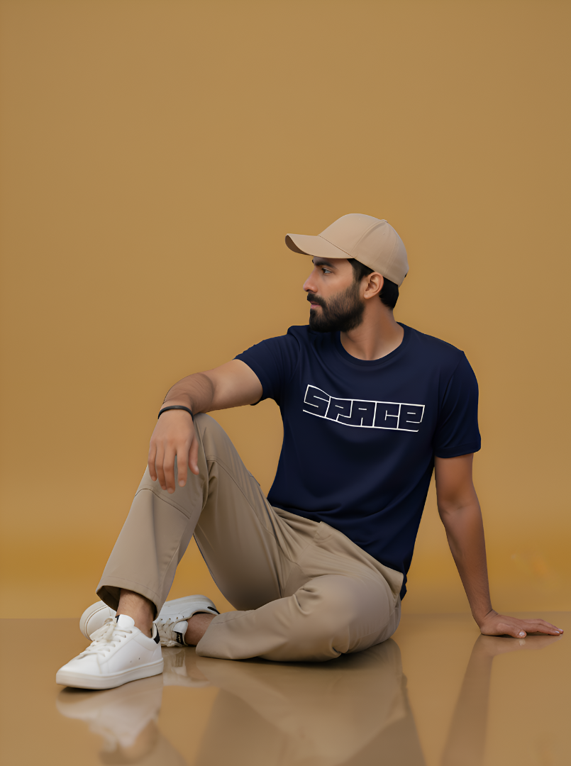 Space - Navy Blue Unisex Printed T-Shirt