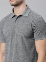 Load image into Gallery viewer, Black Melange Polo T-shirt