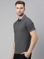 Load image into Gallery viewer, Carbon Grey Melange Polo T-shirt