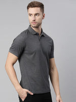 Load image into Gallery viewer, Carbon Grey Melange Polo T-shirt