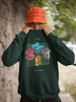 Load image into Gallery viewer, man wearing a Shit Happens - Bottle Green Unisex Printed Sweatshirt