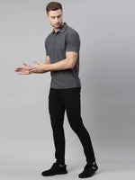 Load image into Gallery viewer, Carbon Grey Melange Polo T-shirt