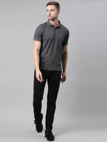Load image into Gallery viewer, Carbon Grey Melange Polo T-shirt