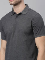 Load image into Gallery viewer, Carbon Grey Melange Polo T-shirt