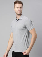 Load image into Gallery viewer, Light Grey Melange Polo T-shirt