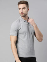 Load image into Gallery viewer, Light Grey Melange Polo T-shirt