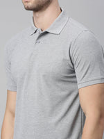 Load image into Gallery viewer, Light Grey Melange Polo T-shirt