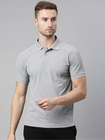 Load image into Gallery viewer, Light Grey Melange Polo T-shirt