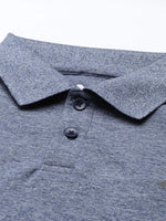 Load image into Gallery viewer, Navy Melange Polo T-shirt