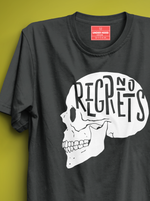 Load image into Gallery viewer, No Regrets  - Steel Grey Unisex Printed T-Shirt