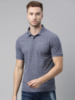 Load image into Gallery viewer, Navy Melange Polo T-shirt
