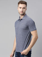 Load image into Gallery viewer, Navy Melange Polo T-shirt