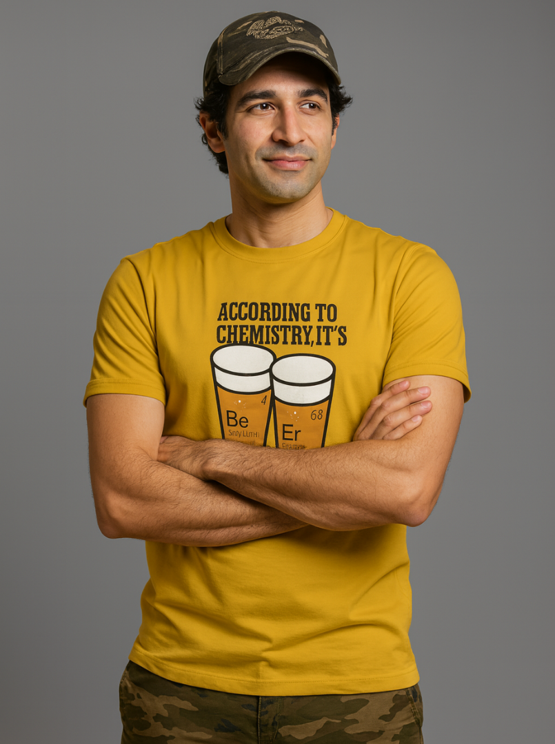 Beer as a Solution - Mustard Unisex Printed T-Shirt
