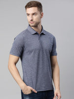 Load image into Gallery viewer, Navy Melange Polo T-shirt
