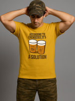 Load image into Gallery viewer, Beer as a Solution - Mustard Unisex Printed T-Shirt