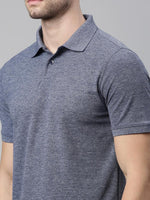 Load image into Gallery viewer, Navy Melange Polo T-shirt