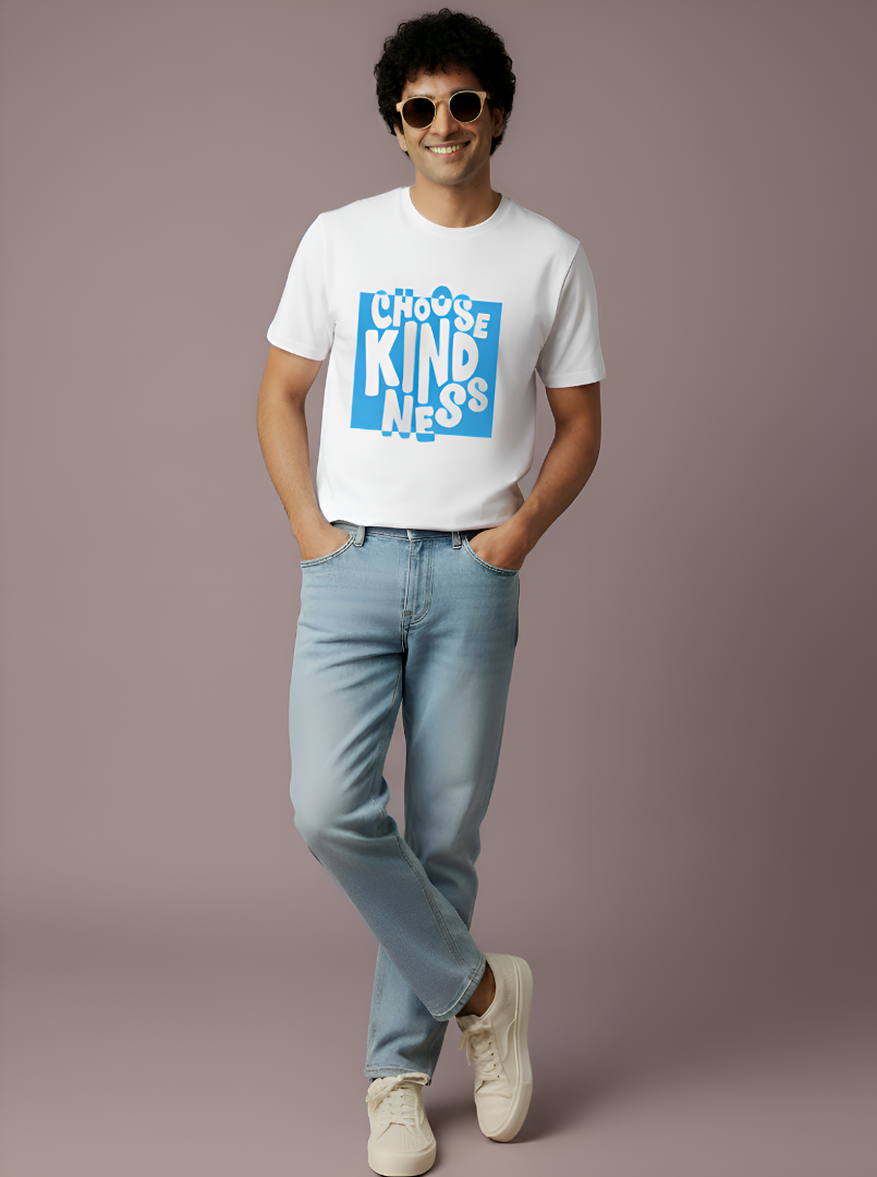 Choose Kindness - White Unisex Printed T-Shirt