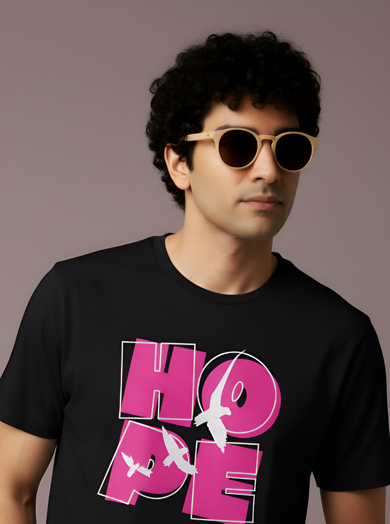 Hope - Black Unisex Printed T-Shirt