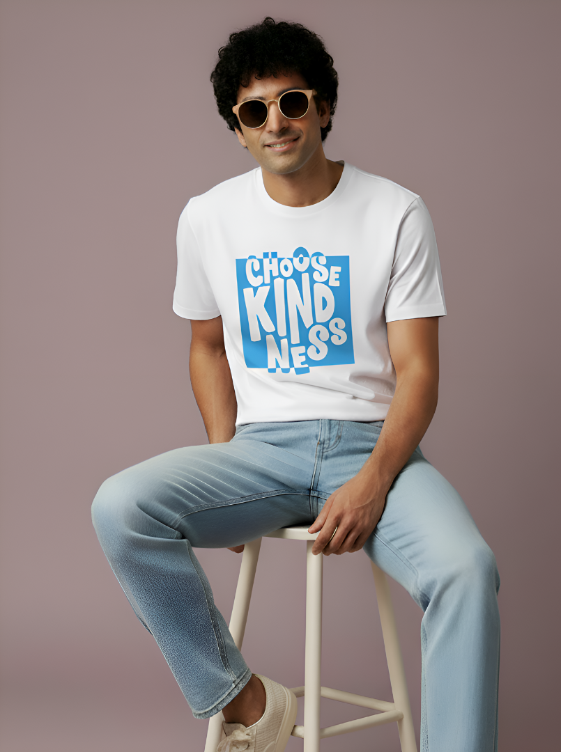 Choose Kindness - White Unisex Printed T-Shirt