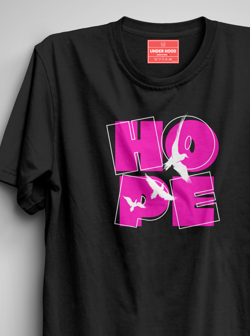 Hope - Black Unisex Printed T-Shirt