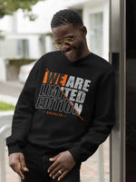 Load image into Gallery viewer, Man wearing a We are Limited Edition - Black Unisex Printed Sweatshirt