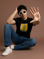 Load image into Gallery viewer, Chai Stamp - Black Unisex Printed T-Shirt
