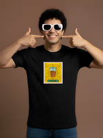 Load image into Gallery viewer, Chai Stamp - Black Unisex Printed T-Shirt