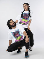 Load image into Gallery viewer, THE STREET STYLE GANG  White Oversized T-Shirt  Front Design view of male and female