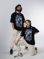 Load image into Gallery viewer, Mad At Me Black Unisex Oversized T-Shirt Front View Male and Female