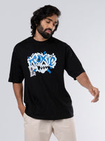 Load image into Gallery viewer, Toxic Black Unisex Oversized T-shirt Front  design view of Male