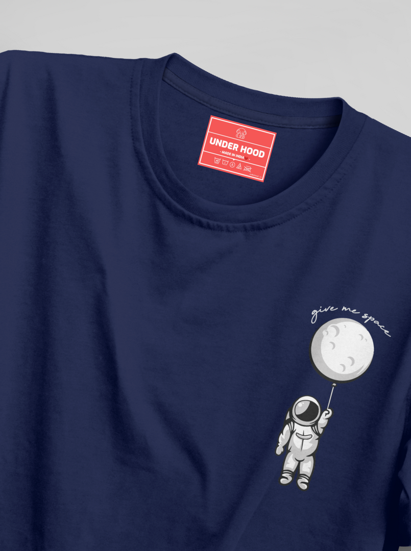 Give me space  - Navy Blue Unisex Printed T-Shirt
