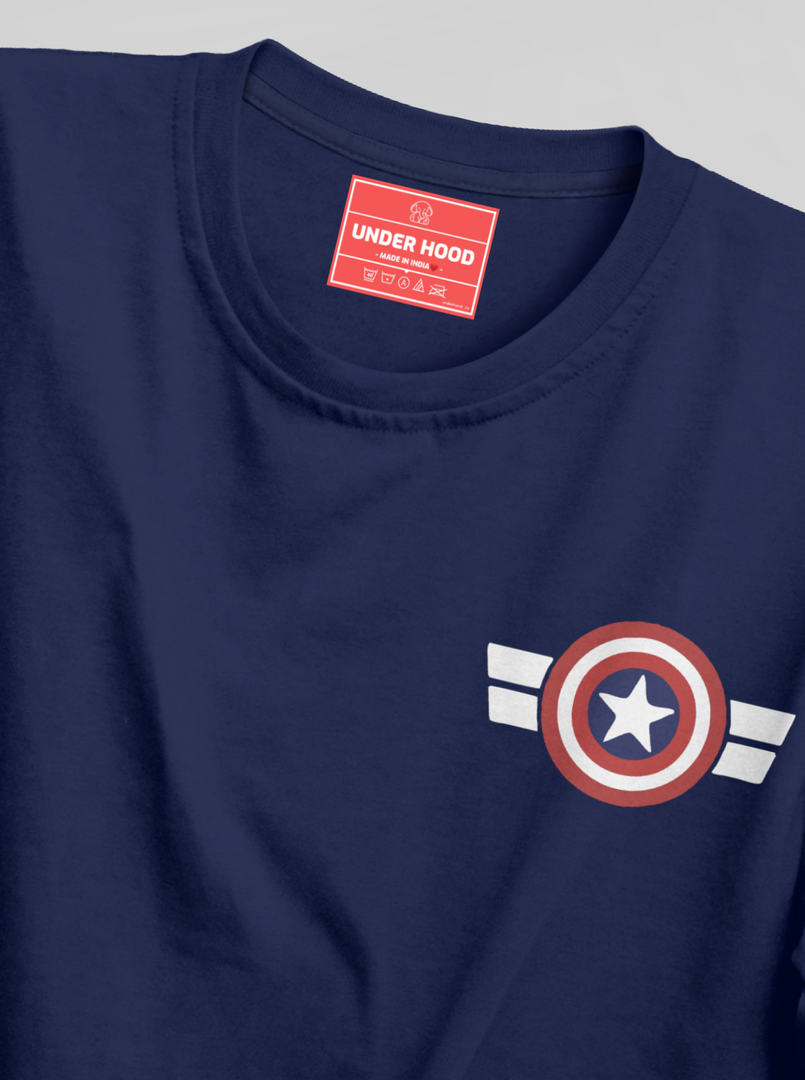 Captain America - Navy Blue Unisex Printed T-Shirt