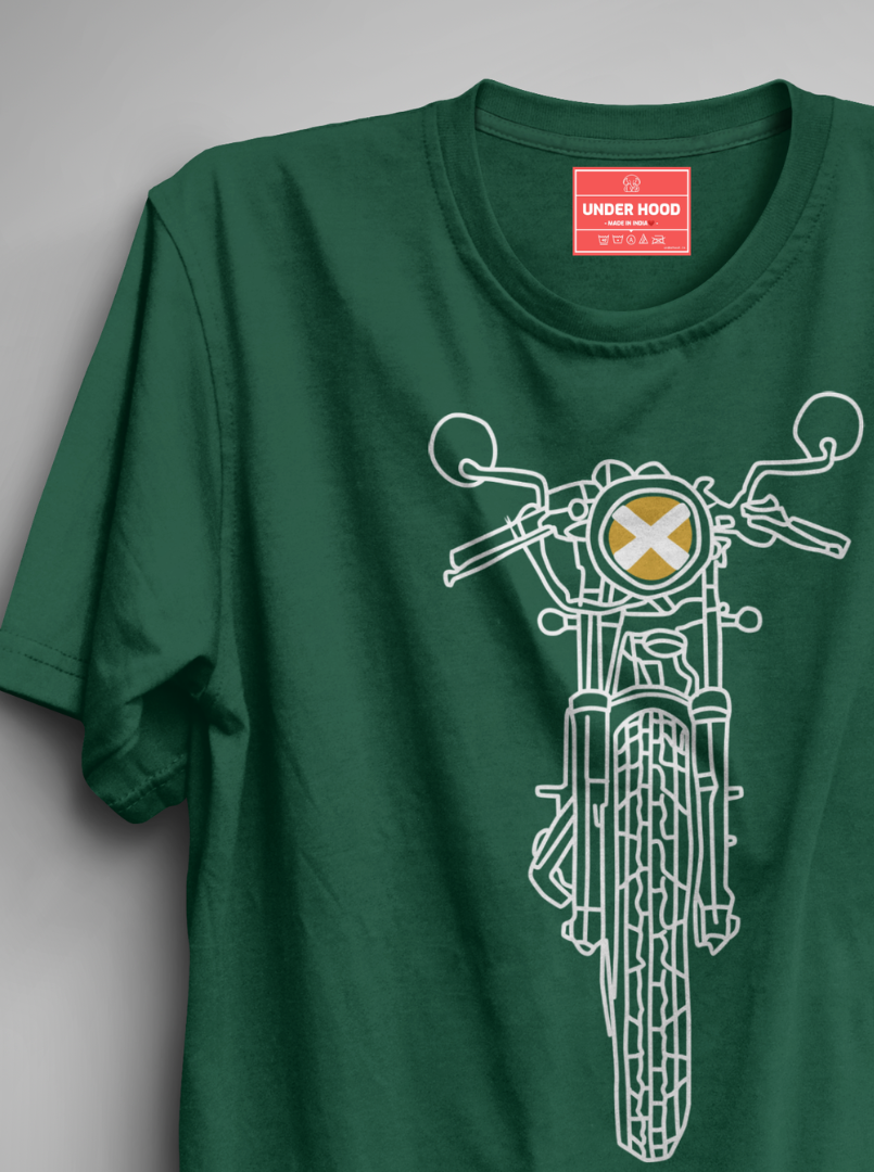 BULLET - Bottle Green Unisex Printed T-Shirt